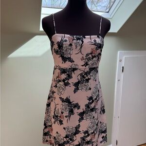 Floral Spaghetti-Strap Pink Sundress